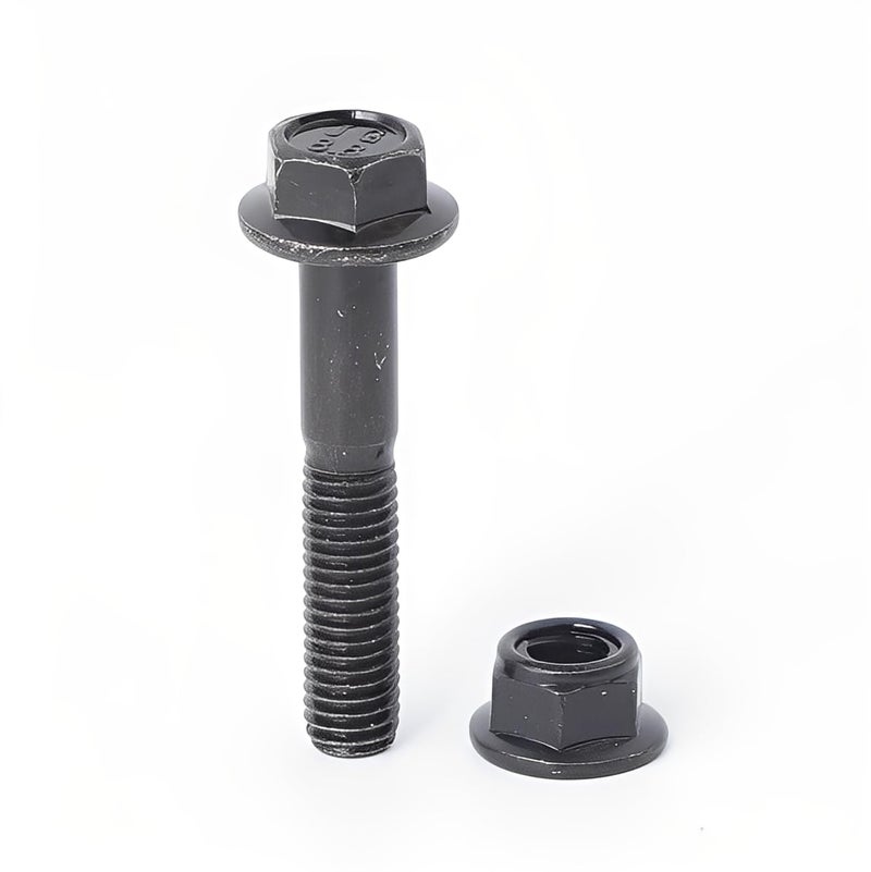 Minho M8-1.25 x 45mm Flange Head Bolts in Carbon Steel Material,Flange Hexagon Screws Come with Flange Nuts,Black Oxide Finish Plated,Partial Thread, 12 Sets - Image 4